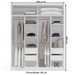 Guarda-Roupa Casal Porto 4 Portas 4 Gavetas com Espelho Branco/Azul - Politorno