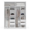 Guarda-Roupa Casal Porto 4 Portas 4 Gavetas com Espelho Branco/Verde - Politorno