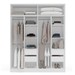 Guarda-Roupa Casal Porto 4 Portas 4 Gavetas com Espelho Branco/Verde - Politorno