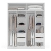 Guarda-Roupa Casal Porto 4 Portas 4 Gavetas com Espelho Branco/Creme - Politorno