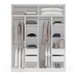 Guarda-Roupa Casal Porto 4 Portas 4 Gavetas com Espelho Branco/Creme - Politorno