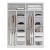 Guarda-Roupa Casal Porto 4 Portas 4 Gavetas com Espelho Branco/Cinza - Politorno
