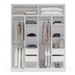 Guarda-Roupa Casal Porto 4 Portas 4 Gavetas com Espelho Branco/Cinza - Politorno