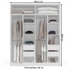Guarda-Roupa Casal Porto 4 Portas 4 Gavetas com Espelho Branco/Cinza - Politorno