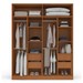 Guarda-Roupa Casal Porto 4 Portas 4 Gavetas com Espelho Freijó/Branco - Politorno