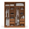 Guarda-Roupa Casal Porto 4 Portas 4 Gavetas com Espelho Freijó/Cinza - Poltoirno