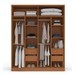 Guarda-Roupa Casal Porto 4 Portas 4 Gavetas com Espelho Freijó/Cinza - Poltoirno