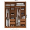 Guarda-Roupa Casal Porto 4 Portas 4 Gavetas com Espelho Freijó/Cinza - Poltoirno