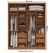 Guarda-Roupa Casal Porto 4 Portas 4 Gavetas com Espelho Freijó/Cinza - Poltoirno