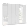Guarda-Roupa Casal Porto 6 Portas 4 Gavetas com Espelho Branco - Politorno