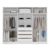 Guarda-Roupa Casal Porto 6 Portas 4 Gavetas com Espelho Branco - Politorno