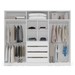 Guarda-Roupa Casal Porto 6 Portas 4 Gavetas com Espelho Branco - Politorno