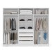 Guarda-Roupa Casal Porto 6 Portas 4 Gavetas com Espelho Branco/Verde - Politorno