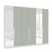 Guarda-Roupa Casal Porto 6 Portas 4 Gavetas com Espelho Branco/Verde - Politorno