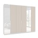 Guarda-Roupa Casal Porto 6 Portas 4 Gavetas com Espelho Branco/Creme - Politorno