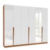 Guarda-Roupa Casal Porto 6 Portas 4 Gavetas com Espelho Freijó/Branco - Politorno