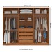 Guarda-Roupa Casal Porto 6 Portas 4 Gavetas com Espelho Freijó/Azul - Politorno