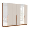 Guarda-Roupa Casal Porto 6 Portas 4 Gavetas com Espelho Freijó/Creme - Politorno