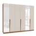 Guarda-Roupa Casal Porto 6 Portas 4 Gavetas com Espelho Freijó/Creme - Politorno