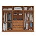 Guarda-Roupa Casal Porto 6 Portas 4 Gavetas com Espelho Freijó/Creme - Politorno