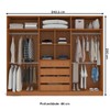 Guarda-Roupa Casal Porto 6 Portas 4 Gavetas com Espelho Freijó/Creme - Politorno