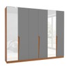 Guarda-Roupa Casal Porto 6 Portas 4 Gavetas com Espelho Freijó/Cinza - Politorno