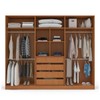 Guarda-Roupa Casal Porto 6 Portas 4 Gavetas com Espelho Freijó/Cinza - Politorno
