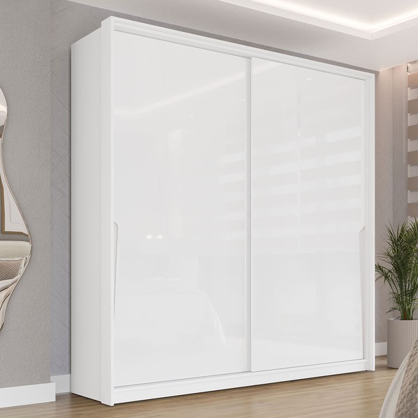 Guarda-Roupa Casal Porto 2 Portas 2 Gavetas Branco - Politorno