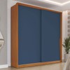 Guarda-Roupa Casal Porto 2 Portas 2 Gavetas Freijó/Azul - Politorno