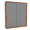 Guarda-Roupa Casal Porto 2 Portas 2 Gavetas Freijó/Cinza - Politorno