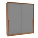 Guarda-Roupa Casal Porto 2 Portas 2 Gavetas Freijó/Cinza - Politorno