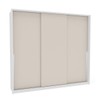 Guarda-Roupa Casal Porto 3 Portas 4 Gavetas Branco/Creme - Politorno