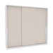 Guarda-Roupa Casal Porto 3 Portas 4 Gavetas Branco/Creme - Politorno