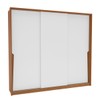Guarda-Roupa Casal Porto 3 Portas 4 Gavetas Freijó/Branco - Politorno