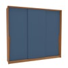 Guarda-Roupa Casal Porto 3 Portas 4 Gavetas Freijó/Azul - Politorno
