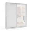 Guarda-Roupa Casal Porto 2 Portas 2 Gavetas com Espelho Branco - Politorno