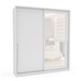 Guarda-Roupa Casal Porto 2 Portas 2 Gavetas com Espelho Branco - Politorno