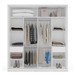 Guarda-Roupa Casal Porto 2 Portas 2 Gavetas com Espelho Branco/Creme - Politorno