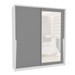 Guarda-Roupa Casal Porto 2 Portas 2 Gavetas com Espelho Branco/Cinza - Politorno