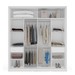 Guarda-Roupa Casal Porto 2 Portas 2 Gavetas com Espelho Branco/Cinza - Politorno