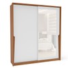 Guarda-Roupa Casal Porto 2 Portas 2 Gavetas com Espelho Freijó/Branco - Politorno