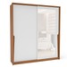 Guarda-Roupa Casal Porto 2 Portas 2 Gavetas com Espelho Freijó/Branco - Politorno