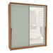 Guarda-Roupa Casal Porto 2 Portas 2 Gavetas com Espelho Freijó/Verde - Politorno