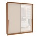 Guarda-Roupa Casal Porto 2 Portas 2 Gavetas com Espelho Freijó/Creme - Politorno