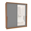 Guarda-Roupa Casal Porto 2 Portas 2 Gavetas com Espelho Freijó/Cinza - Politorno