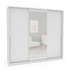 Guarda-Roupa Casal Porto 3 Portas 4 Gavetas com Espelho Branco - Politorno