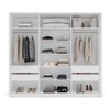 Guarda-Roupa Casal Porto 3 Portas 4 Gavetas com Espelho Branco/Creme - Politorno