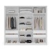 Guarda-Roupa Casal Porto 3 Portas 4 Gavetas com Espelho Branco/Creme - Politorno