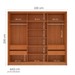 Guarda-Roupa Casal Porto 3 Portas 4 Gavetas com Espelho Freijó/Branco - Politorno