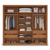 Guarda-Roupa Casal Porto 3 Portas 4 Gavetas com Espelho Freijó/Branco - Politorno